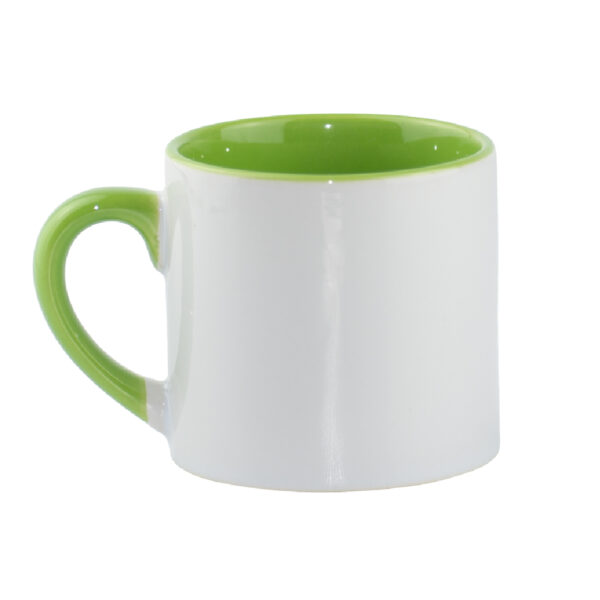 Mini Mug Verde Claro de 6 oz Color Interno y Oreja Para Sublimar Caja X48 und - Imagen 2