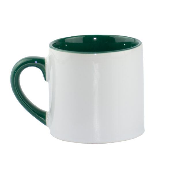 Mini Mug Verde Oscuro de 6 oz Color Interno y Oreja Para Sublimar Caja X48 und - Imagen 2