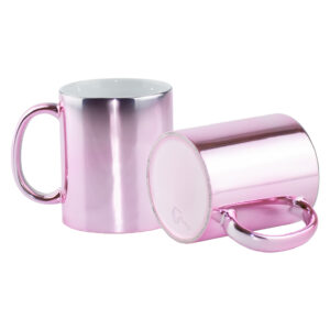 Mug Espejo Metalizado Rosado 11 oz para Sublimación