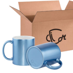 Mug Escarchado Glitter 11 Oz Azul Caja X36 unidades