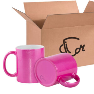 Mug Escarchado Glitter 11 Oz Rosado Caja X36 unidades