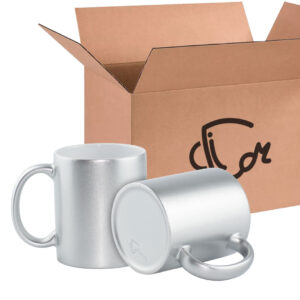 Mug Escarchado Glitter 11 Oz Plateado Caja X36 unidades